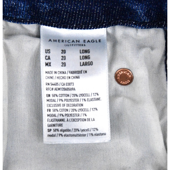 American Eagle Jeans Womens 20 Long (37x33) Curvy Super Hi-Rise Baggy Wide Leg - Picture 4 of 12